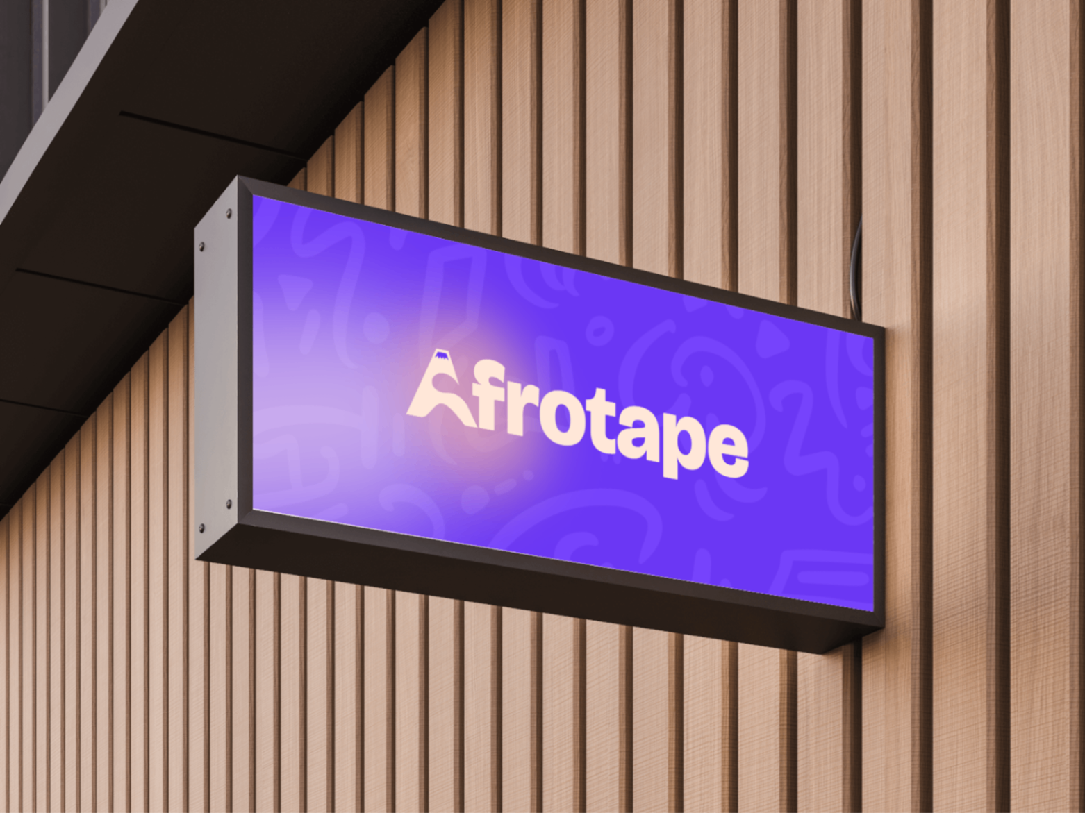 Afro Tape lightbox sign mockup
