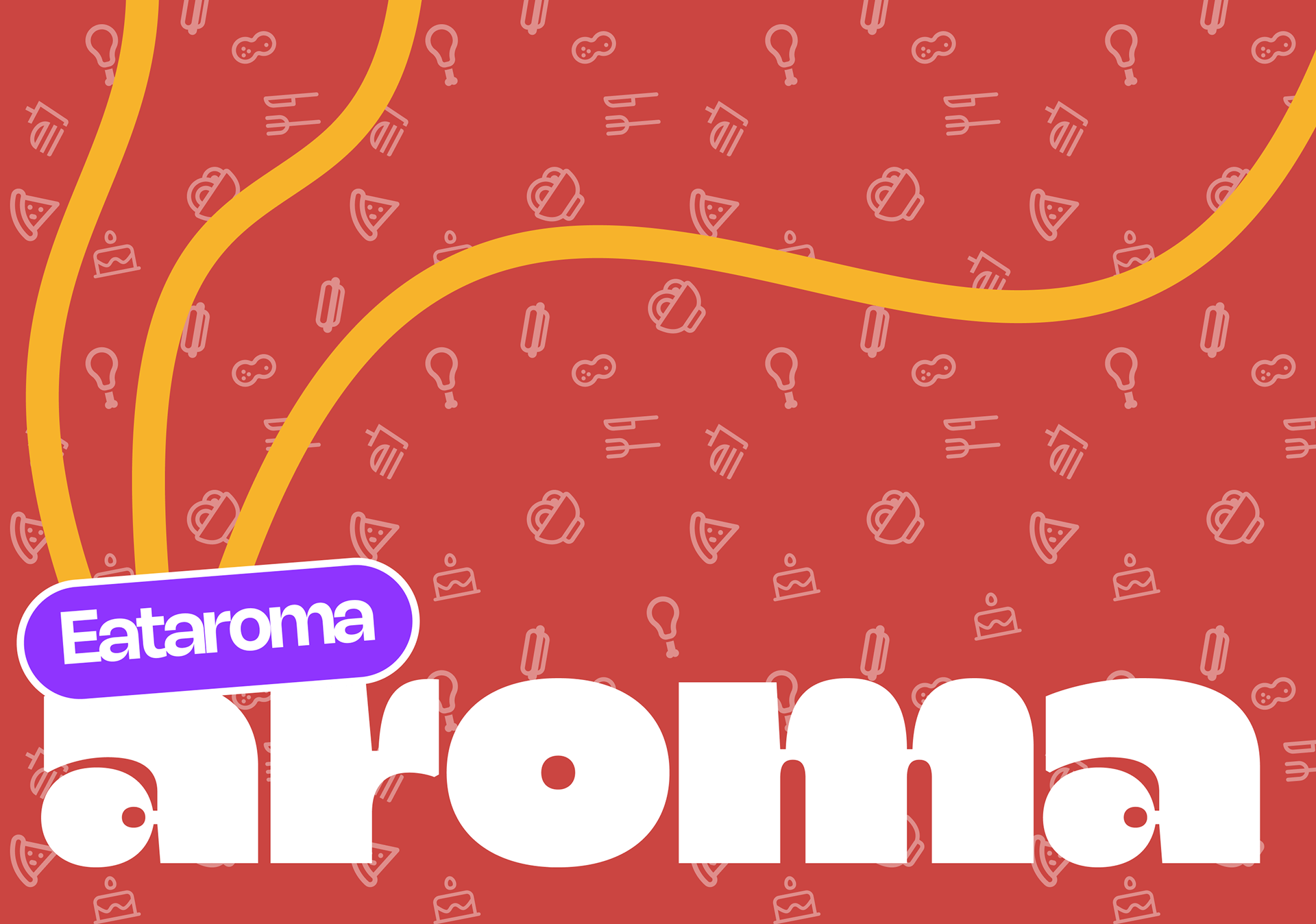 Aroma on Wheels campaign wrapper on red background with Eataroma tag and yellow route line