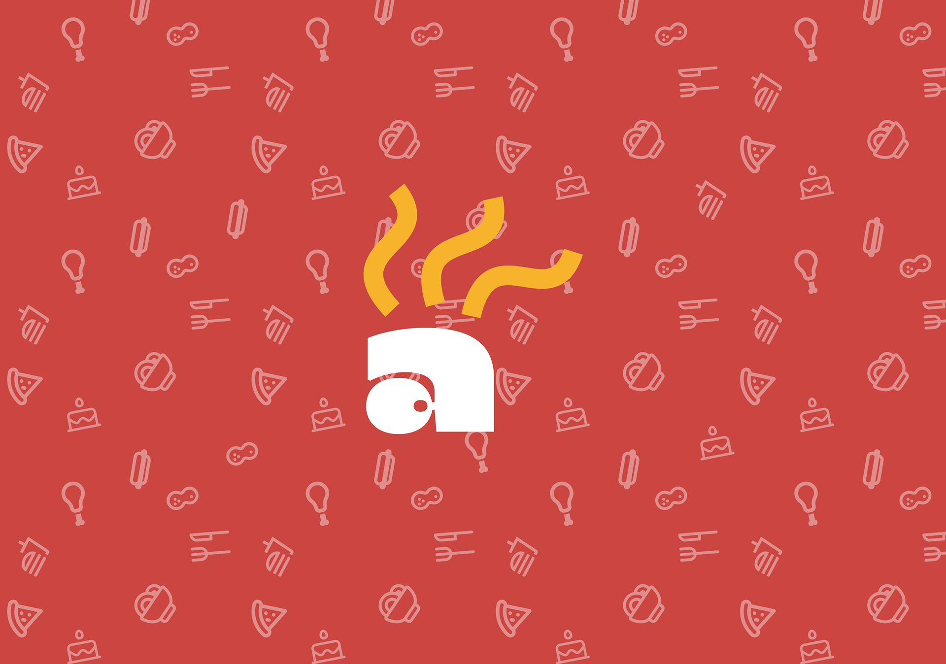Aroma on Wheels logo mark centered on branded pattern background