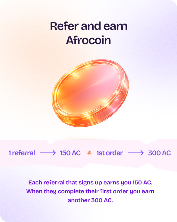 Landing section — Refer and earn Afrocoin