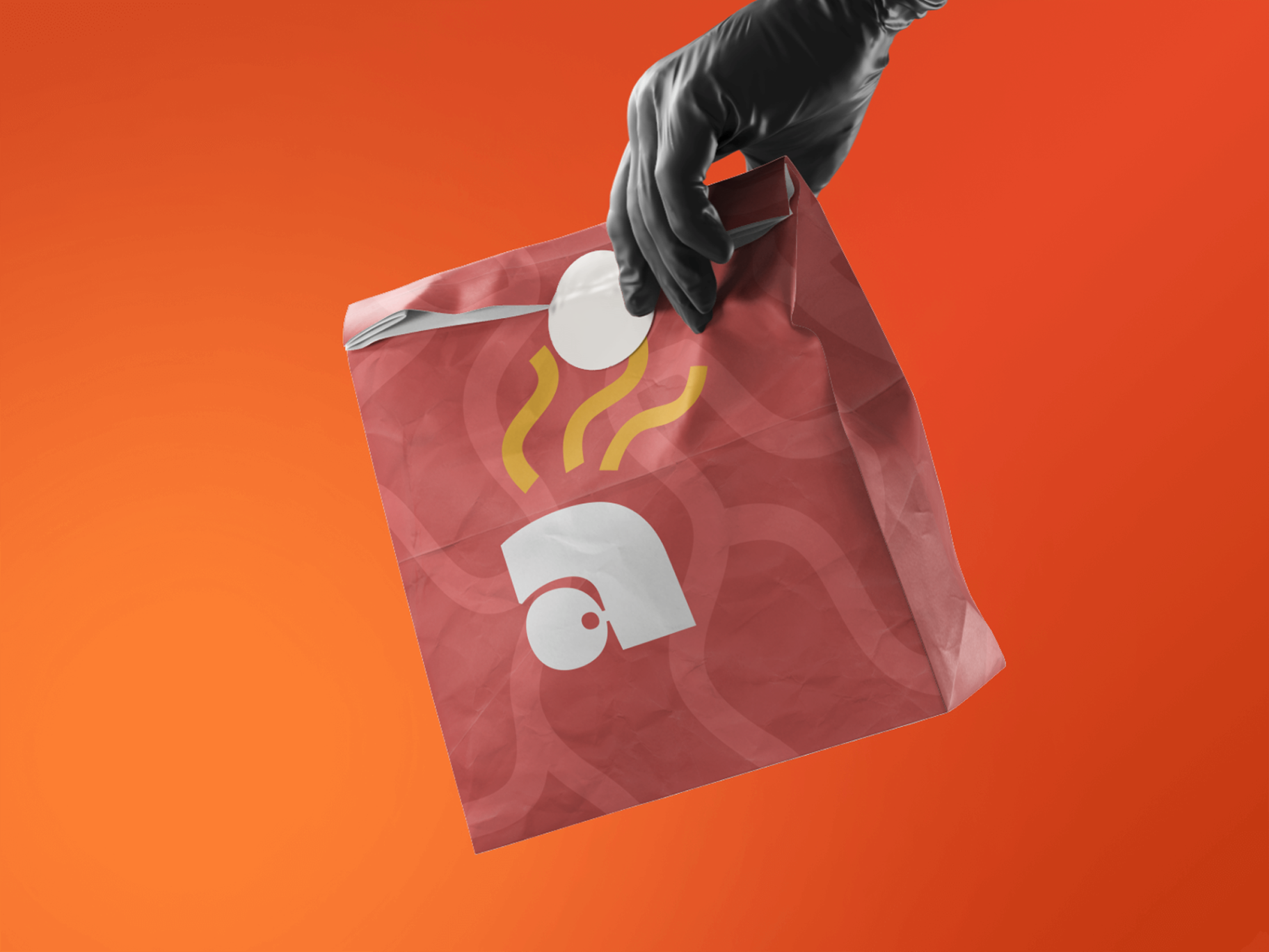 Aroma on Wheels paper bag mockup