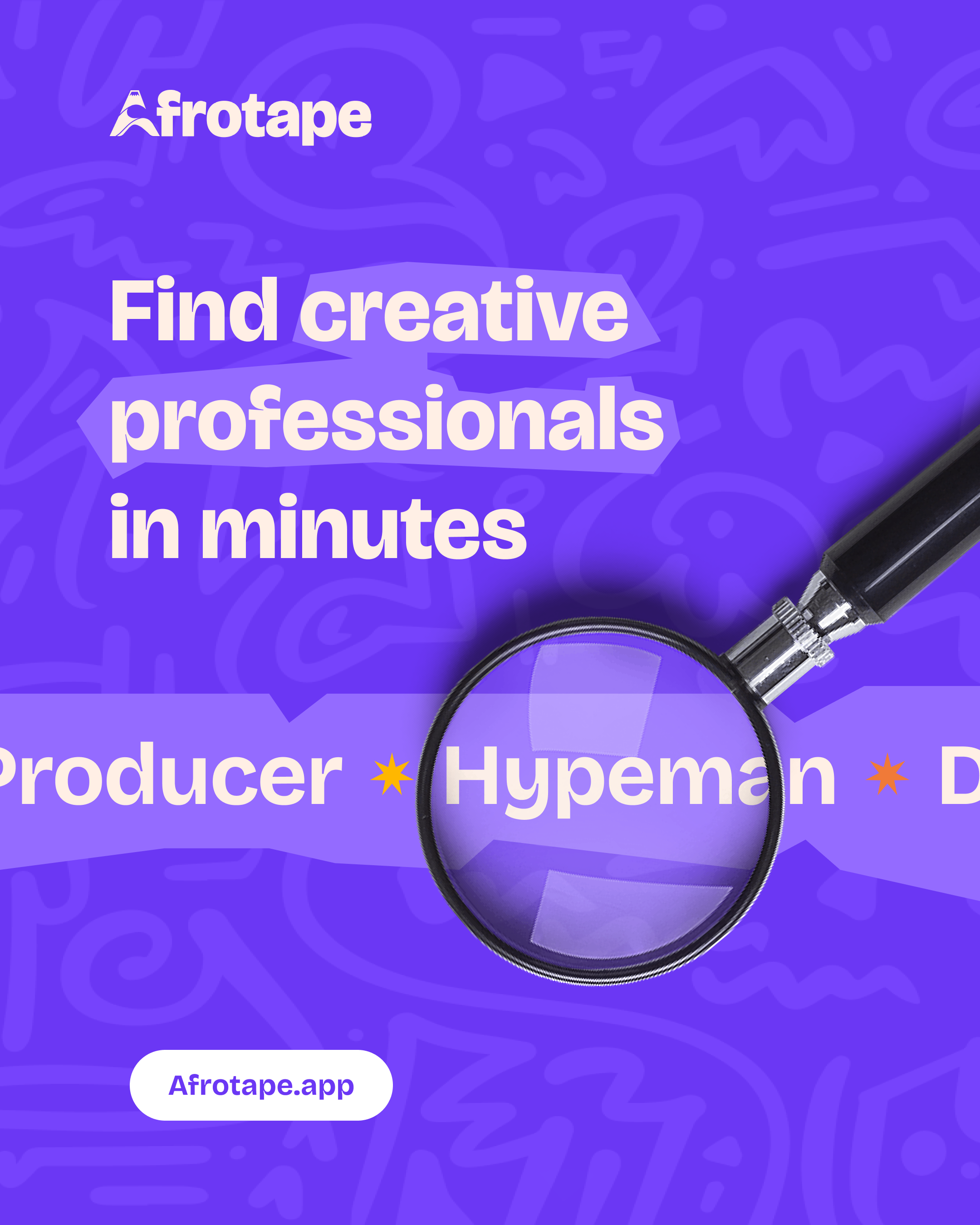 Afrotape Instagram post, alternate crop: Find creative professionals in minutes.