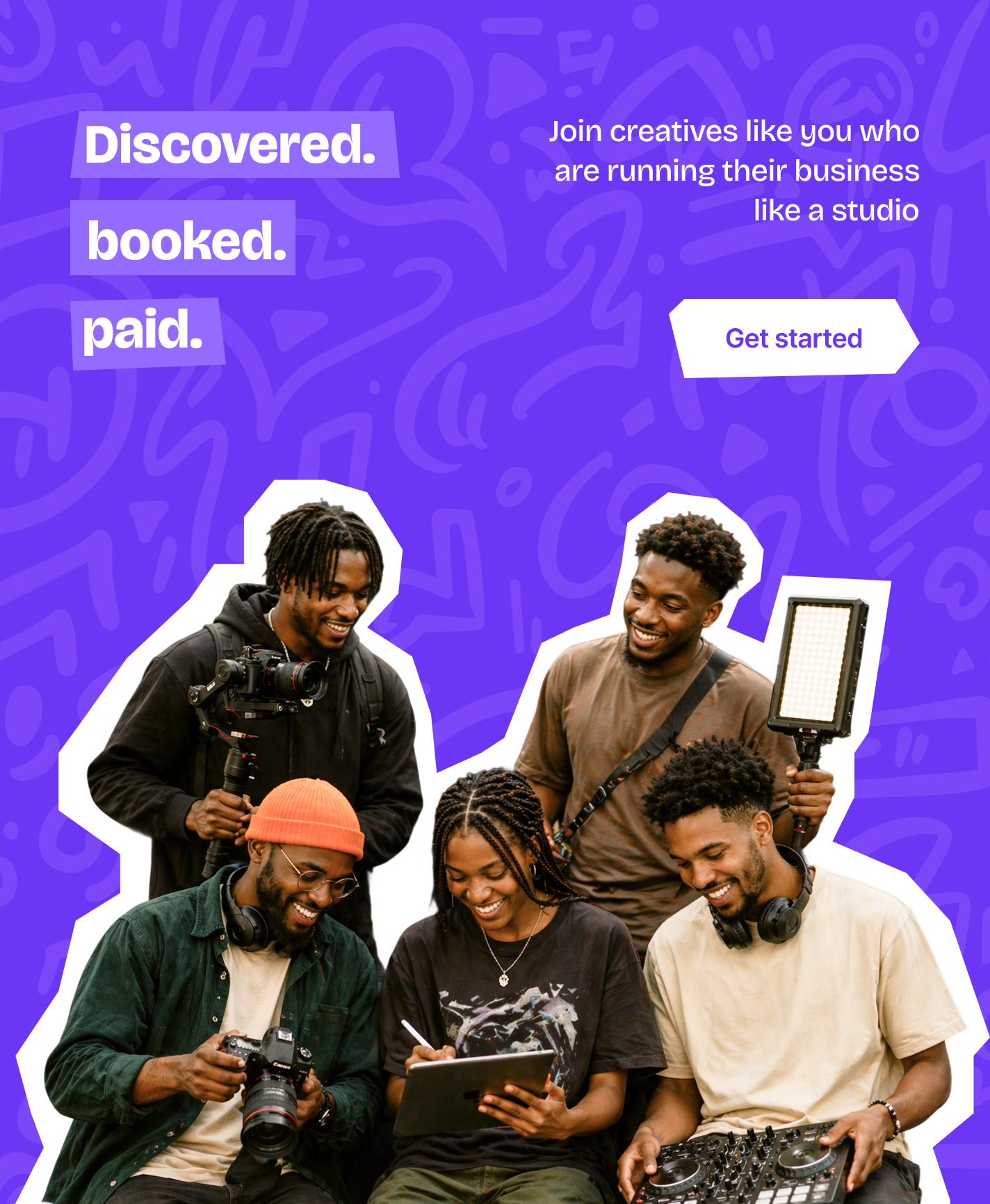 Afro Tape key visual — Discovered. Booked. Paid.