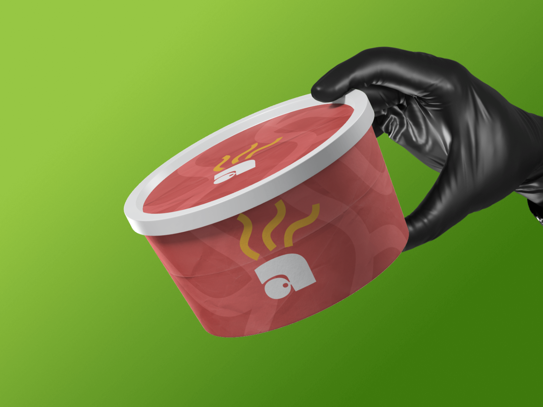Aroma on Wheels takeout bowl mockup