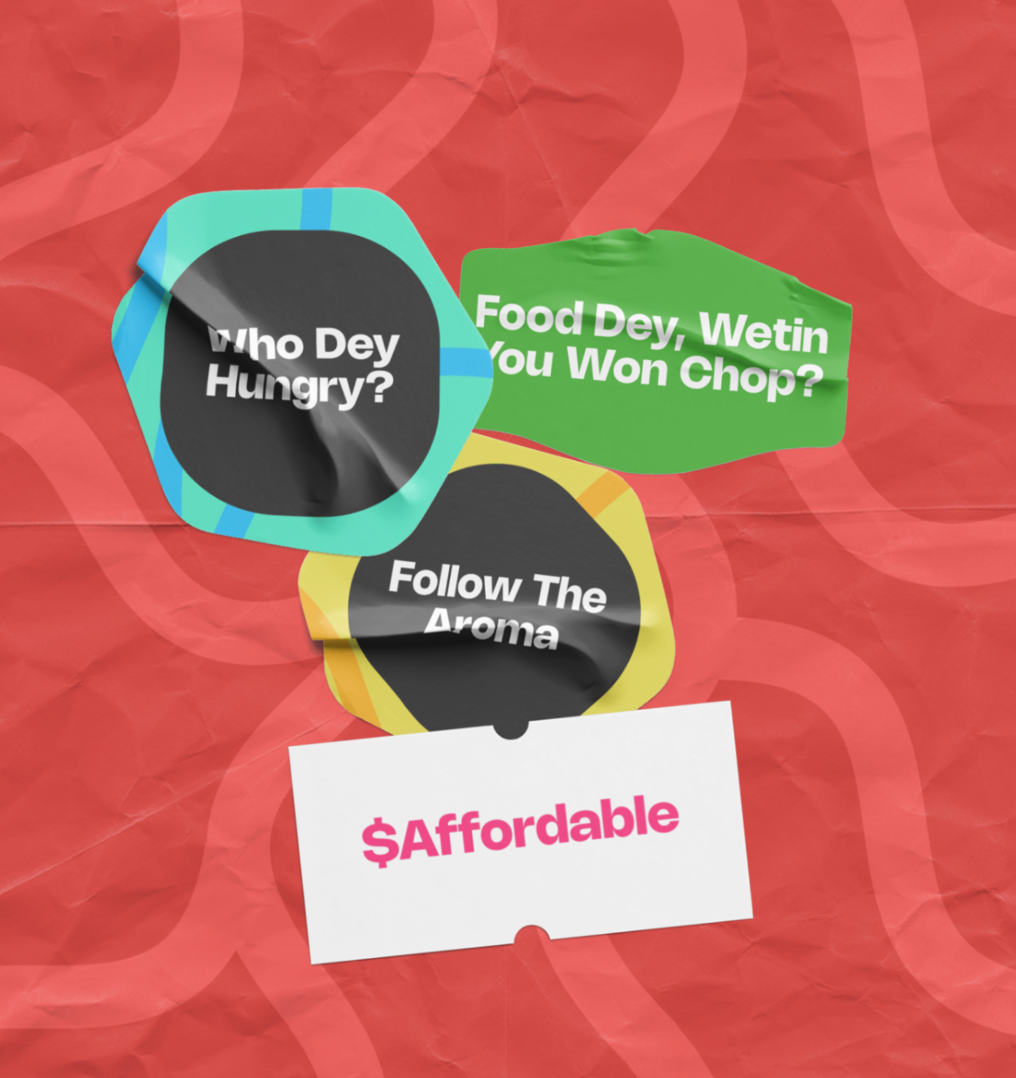 Aroma on Wheels campaign stickers and slogans